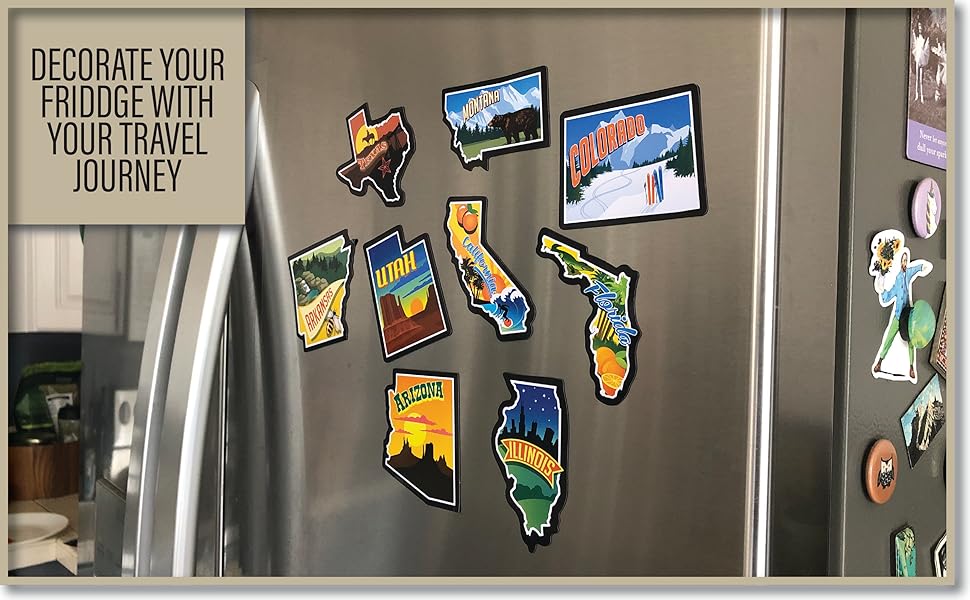 United States Map Fridge Magnets- RV US Individual State-USA Camper Magnet Refrigerator Sticker for Travel, Gift, Bucket List, Destination of States Visited (United States Map) - Image 5