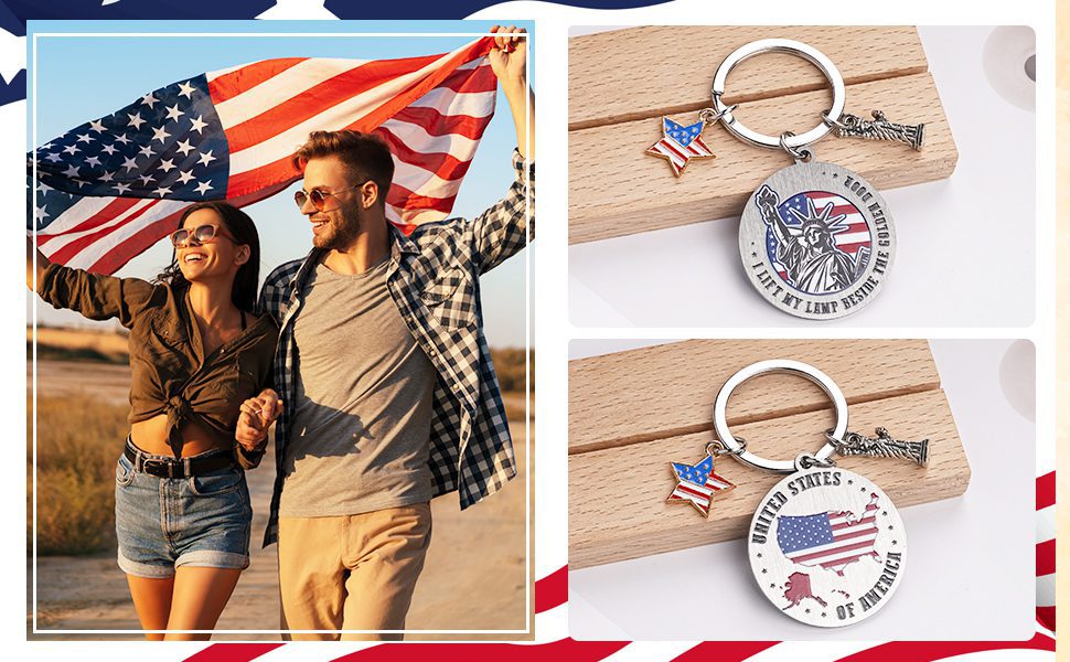 American Flag Keychain