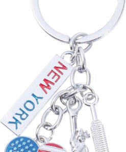 jojofuny Independence Day Keychain Statue of Liberty Pendant 2.75 Inch Patriotic Accessories for Backpacks and Handbags Unique American Travel Souvenir Charm