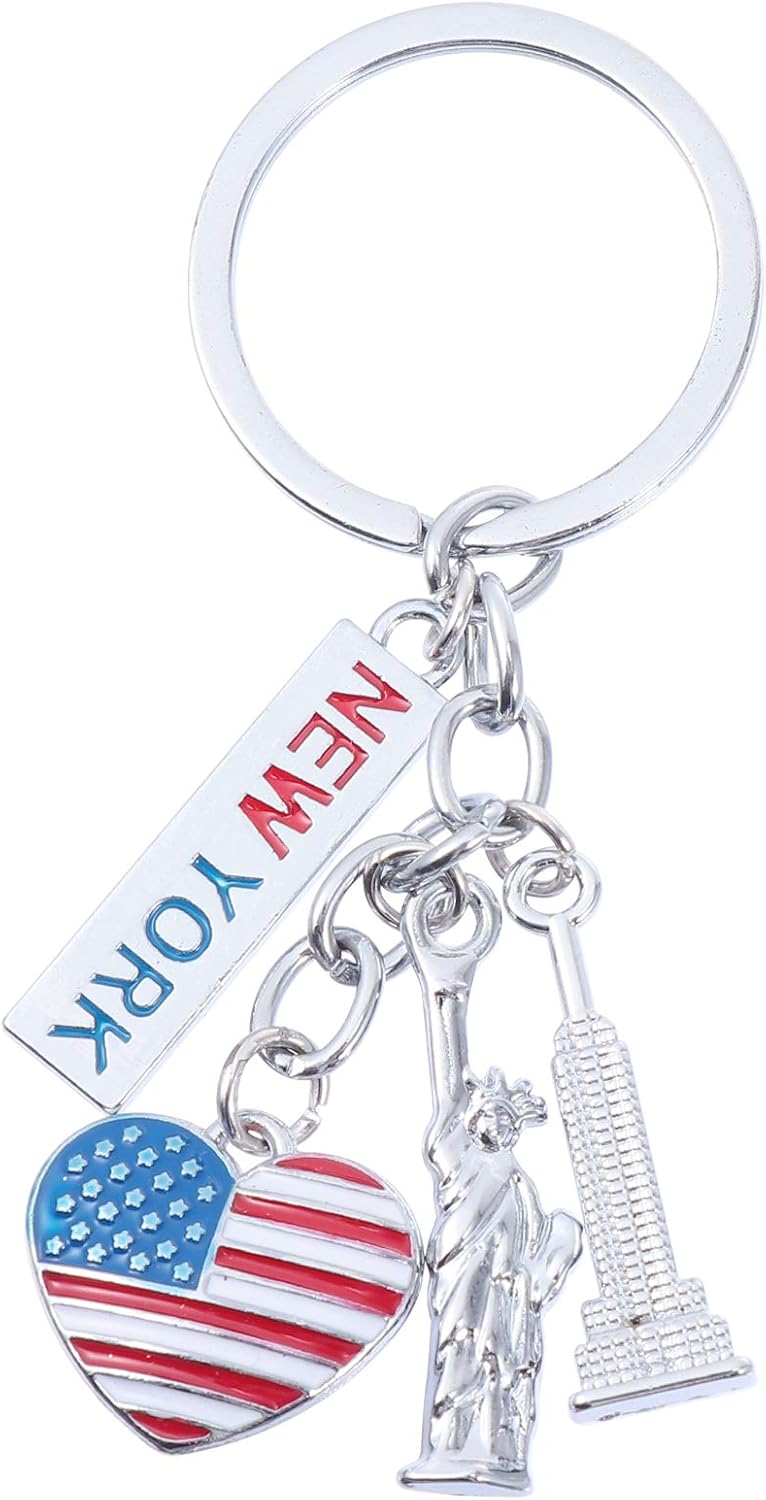 jojofuny Independence Day Keychain Statue of Liberty Pendant 2.75 Inch Patriotic Accessories for Backpacks and Handbags Unique American Travel Souvenir Charm