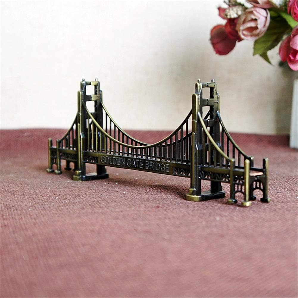 PROW® Golden Gate Bridge 7 inch Souvenir Statues American Travel Model Plating Architecture Bridge Metal Tabletop Decoration Children's Gifts Sculptures - Image 2