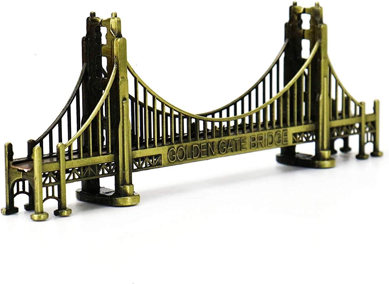 PROW® Golden Gate Bridge 7 inch Souvenir Statues American Travel Model Plating Architecture Bridge Metal Tabletop Decoration Children's Gifts Sculptures - Image 6