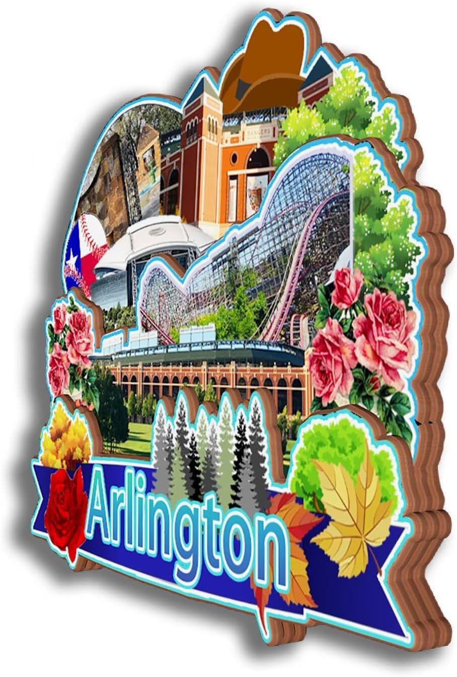 Dwutahcy 3D Wooden Fridge Magnet for National Park of American Samoa Texas USA Travel Souvenirs Gifts Classic Home Crafts Collectibles Kitchen Decoration Office Whiteboard Landmark - Image 39