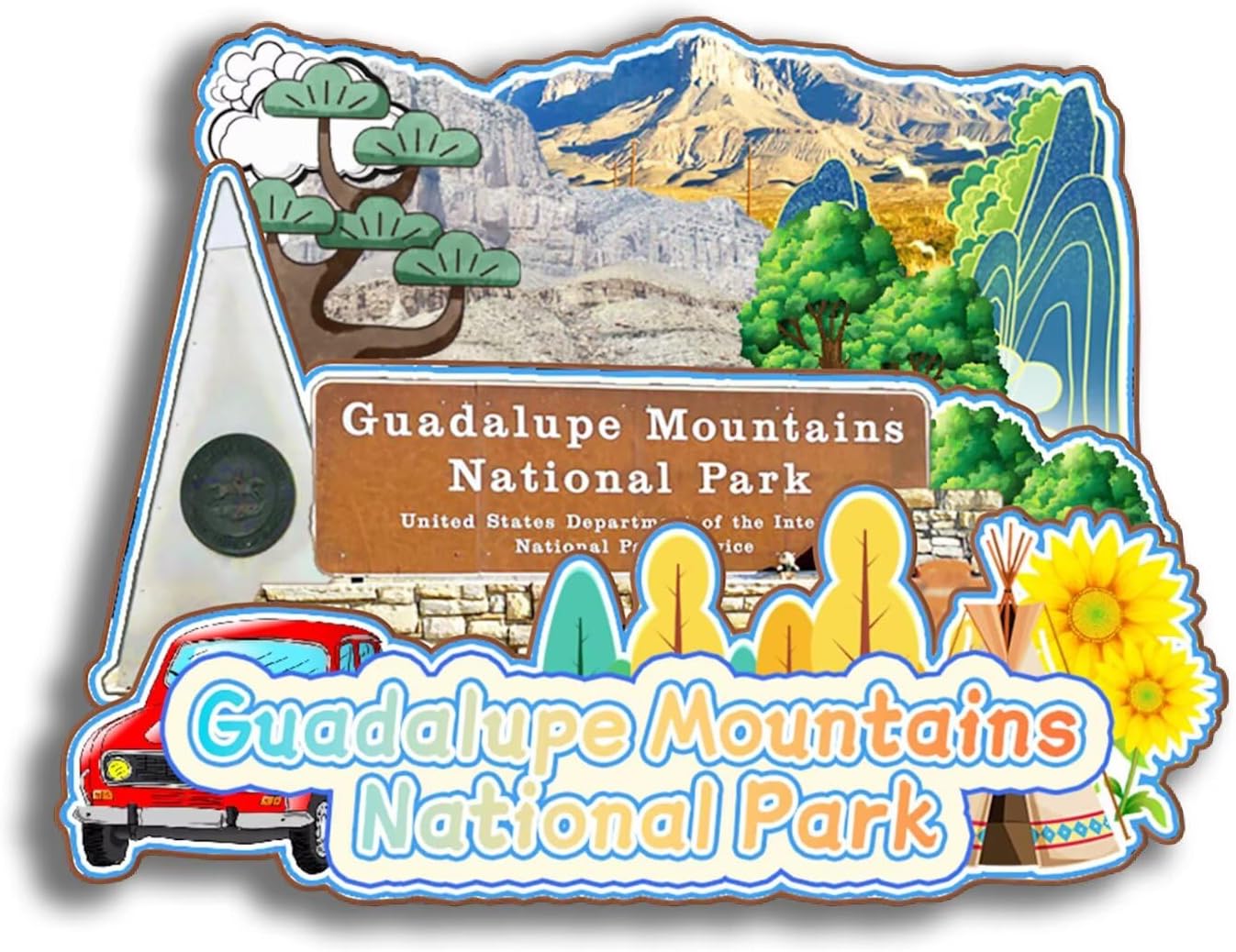 Dwutahcy 3D Wooden Fridge Magnet for National Park of American Samoa Texas USA Travel Souvenirs Gifts Classic Home Crafts Collectibles Kitchen Decoration Office Whiteboard Landmark - Image 10