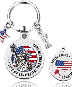 Patriots Gifts American Flag Keychain - America United States Map Keychains, Inspirational USA Souvenir Keyring for Men Women