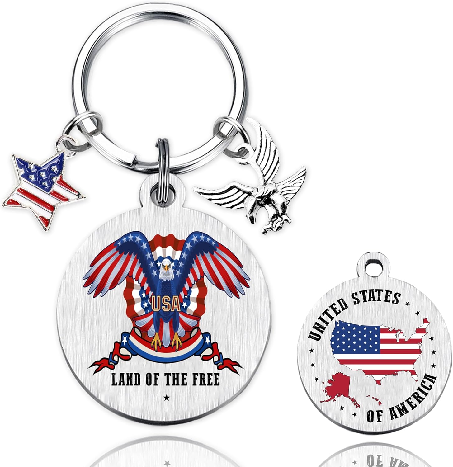 Patriots Gifts American Flag Keychain - America United States Map Keychains, Inspirational USA Souvenir Keyring for Men Women - Image 3