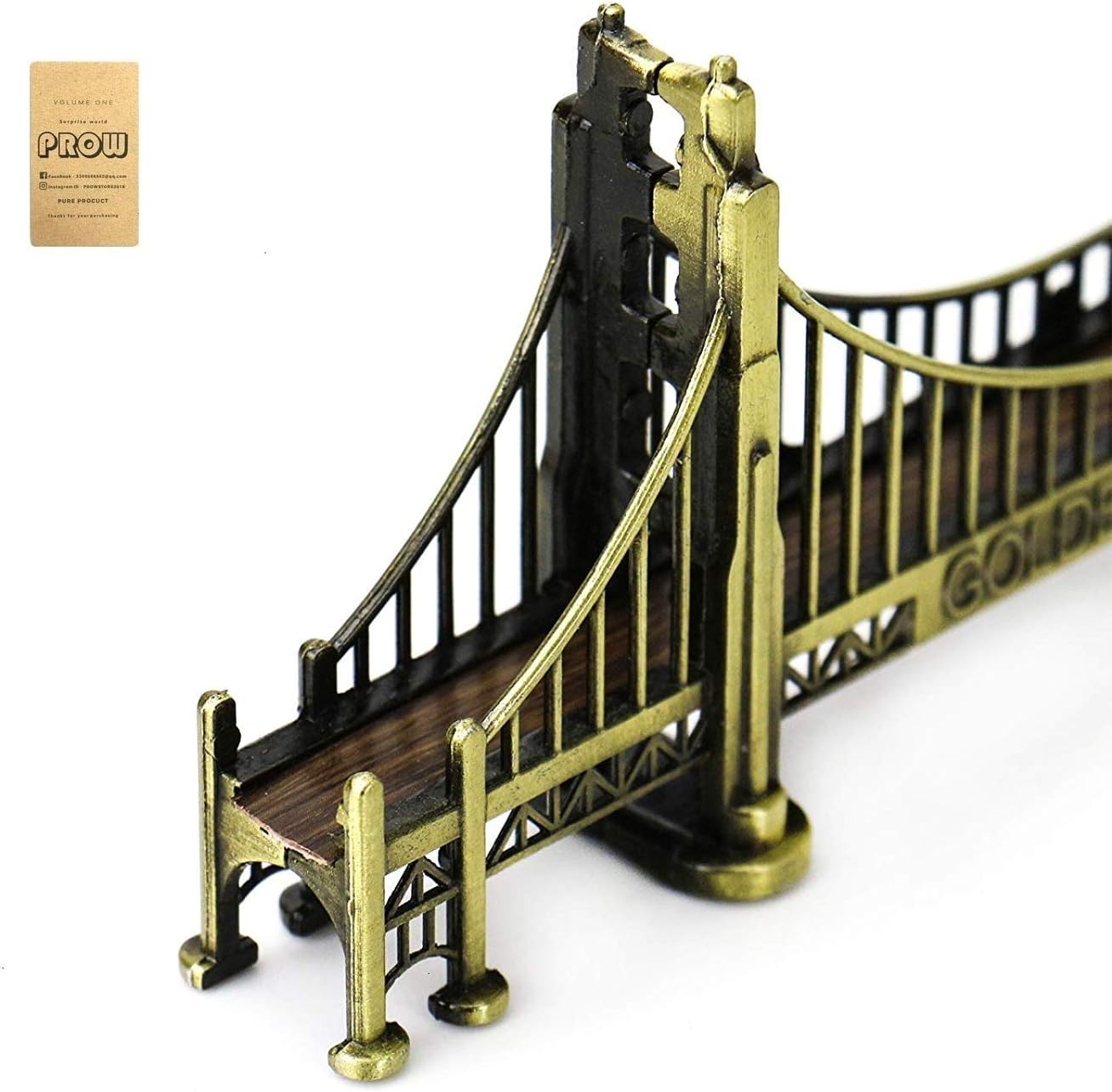 PROW® Golden Gate Bridge 7 inch Souvenir Statues American Travel Model Plating Architecture Bridge Metal Tabletop Decoration Children's Gifts Sculptures - Image 3