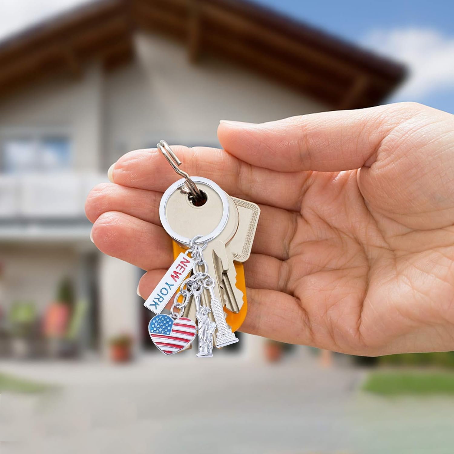 jojofuny Independence Day Keychain Statue of Liberty Pendant 2.75 Inch Patriotic Accessories for Backpacks and Handbags Unique American Travel Souvenir Charm - Image 6