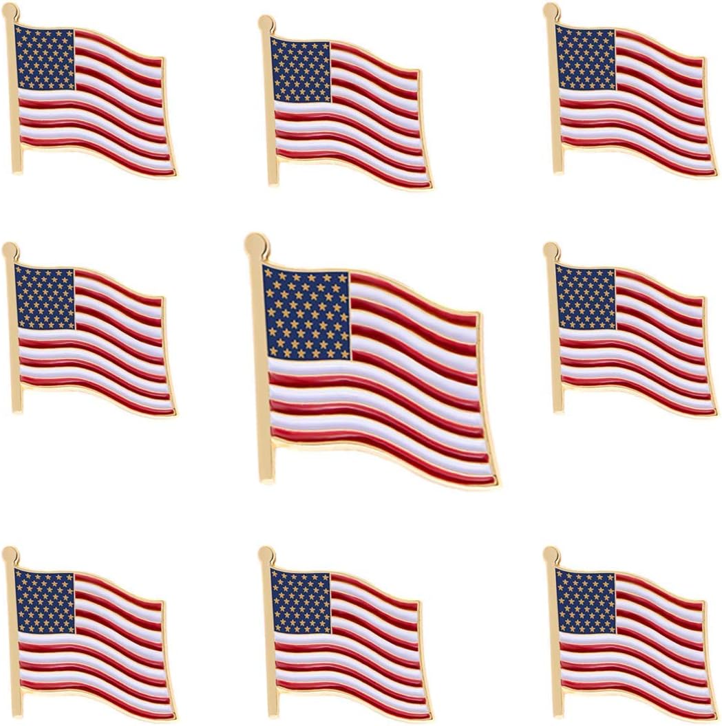 10/20/50/100 Pack- American Flag Lapel Pins Bulk -1” Metal Patriotic US Lapel Pins Badge Souvenir For Hat Bag Travel Gifts Shipping in the USA - Image 2