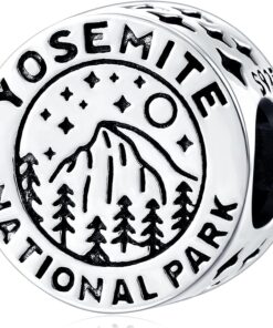 Yosemite National Park in California Charms, Vintage 925 Sterling Silver Round Beads fits Pandora American Travel Bracelet, Gifts for USA Souvenir/Mothers Day/Christmas