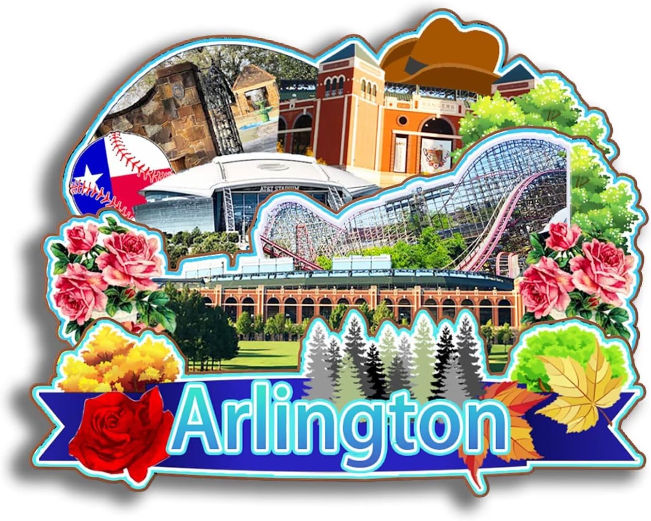 Dwutahcy 3D Wooden Fridge Magnet for National Park of American Samoa Texas USA Travel Souvenirs Gifts Classic Home Crafts Collectibles Kitchen Decoration Office Whiteboard Landmark - Image 37