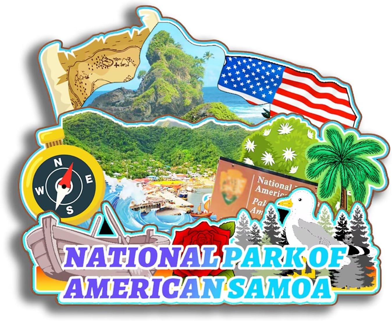 Dwutahcy 3D Wooden Fridge Magnet for National Park of American Samoa Texas USA Travel Souvenirs Gifts Classic Home Crafts Collectibles Kitchen Decoration Office Whiteboard Landmark - Image 23