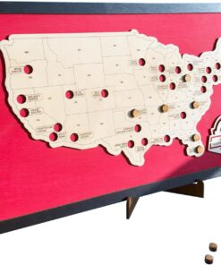 Football Stadium Bucket List - Personalized Wooden American Football Stadium Tracker Map - Custom Travel Map - Unique Gift for Football Fans