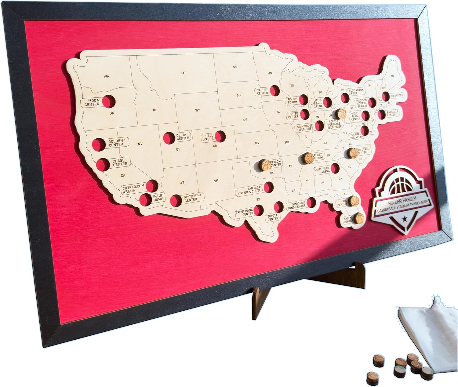 Football Stadium Bucket List - Personalized Wooden American Football Stadium Tracker Map - Custom Travel Map - Unique Gift for Football Fans