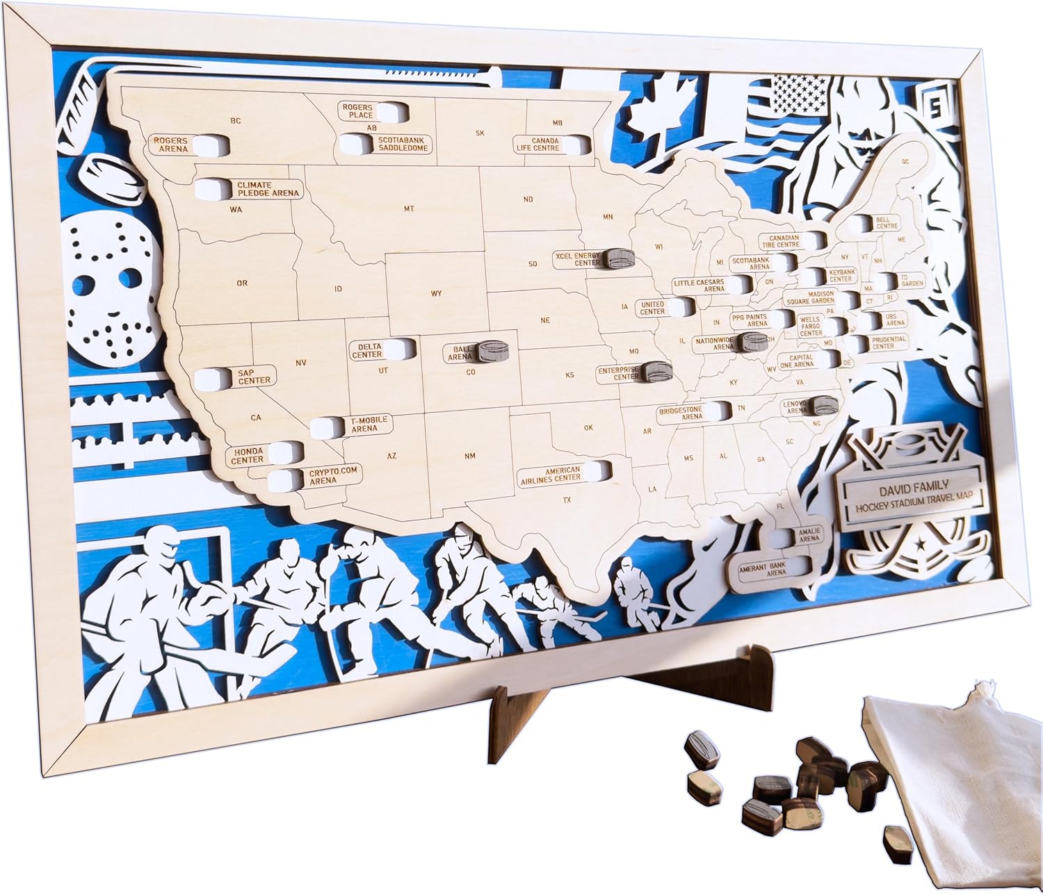 Football Stadium Bucket List - Personalized Wooden American Football Stadium Tracker Map - Custom Travel Map - Unique Gift for Football Fans - Image 10