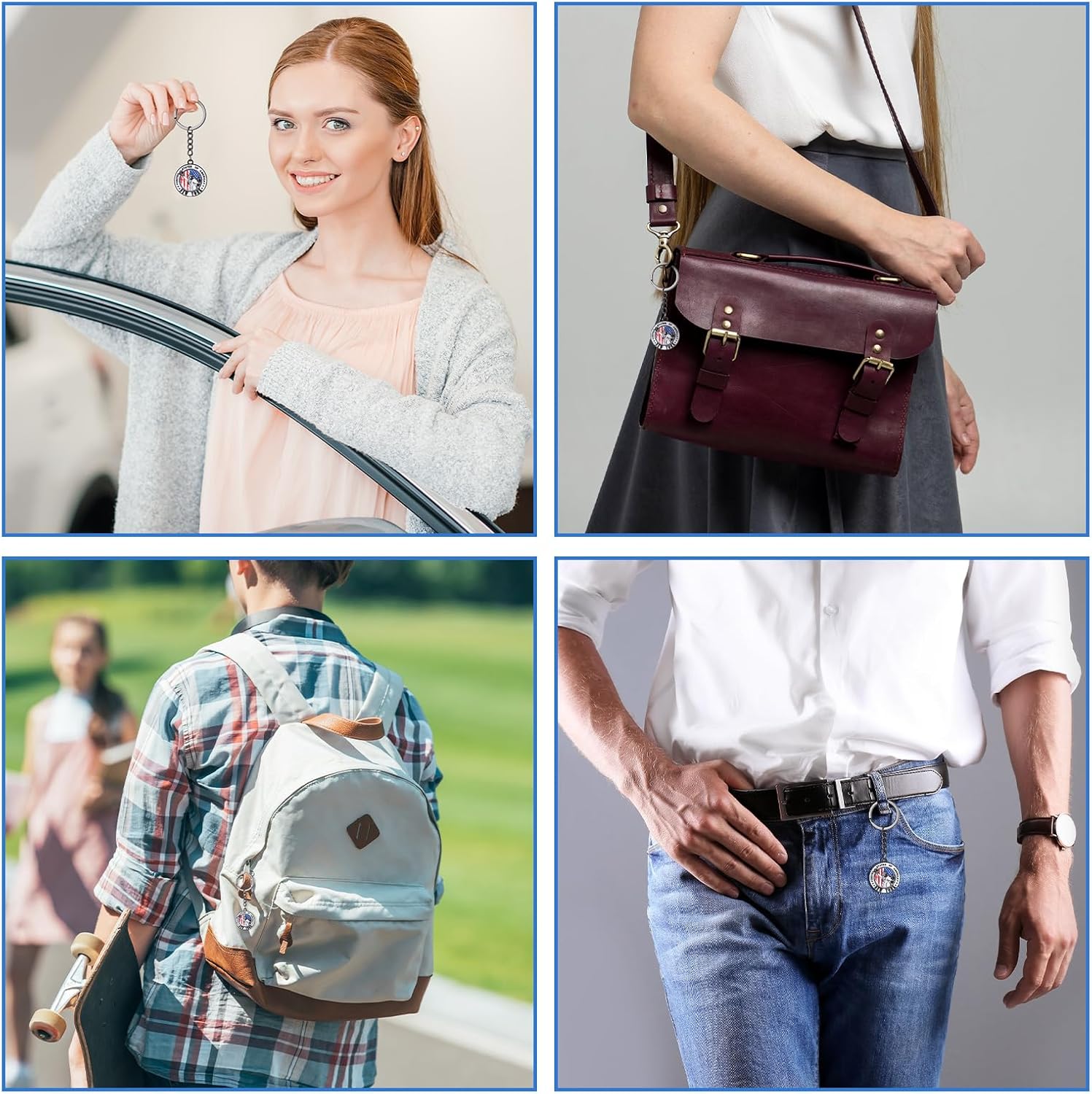 Sureio 24 Sets New York Keychains Gifts NYC Souvenirs American Patriotic Key Ring with Card Star USA Flag Statue of Liberty Key Ring - Image 4