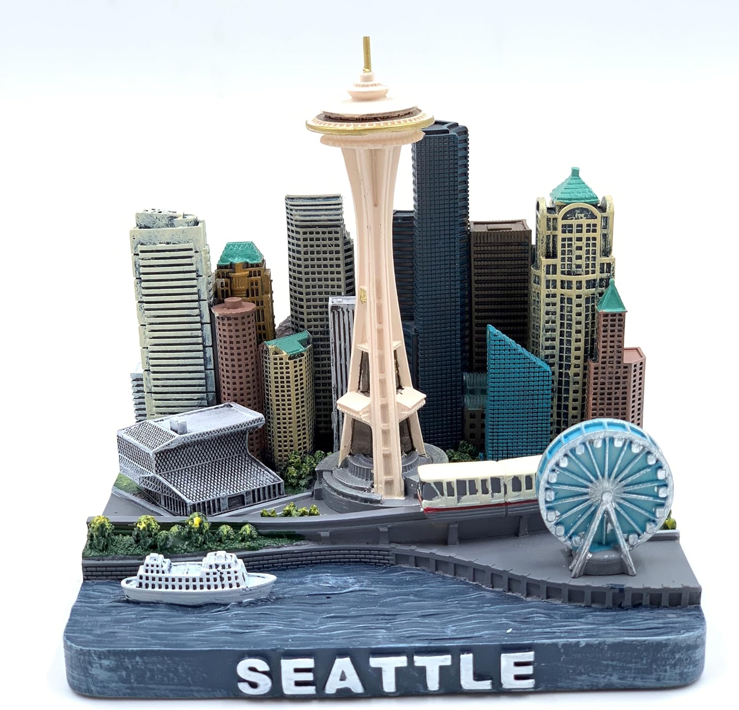 Zizo usa inc Seattle City Souvenir Statue – Space Needle Landmark Collectible, Travel Keepsake, Home and Office Decoration (Colorful) - Image 2