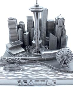Zizo usa inc Seattle City Souvenir Statue – Space Needle Landmark Collectible, Travel Keepsake, Home and Office Decoration (Colorful)