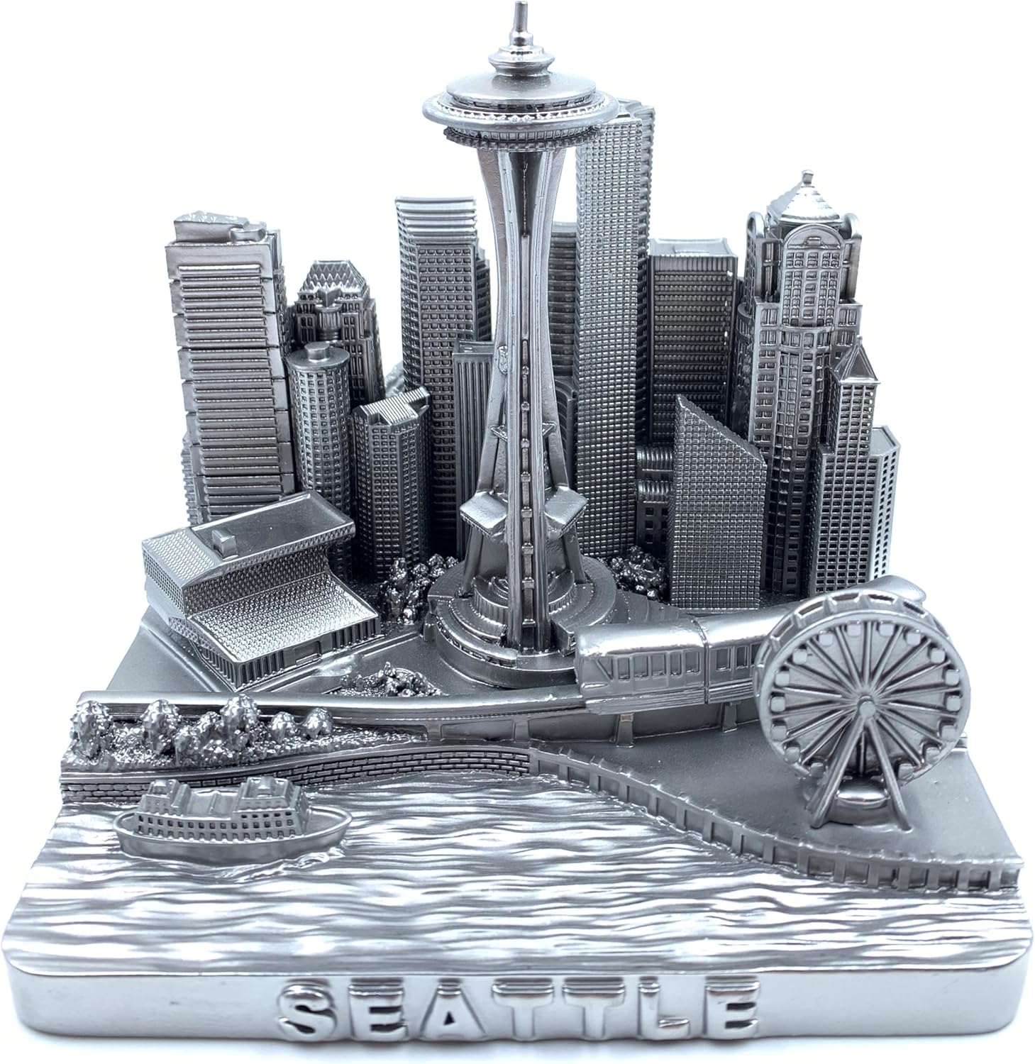 Zizo usa inc Seattle City Souvenir Statue – Space Needle Landmark Collectible, Travel Keepsake, Home and Office Decoration (Colorful)