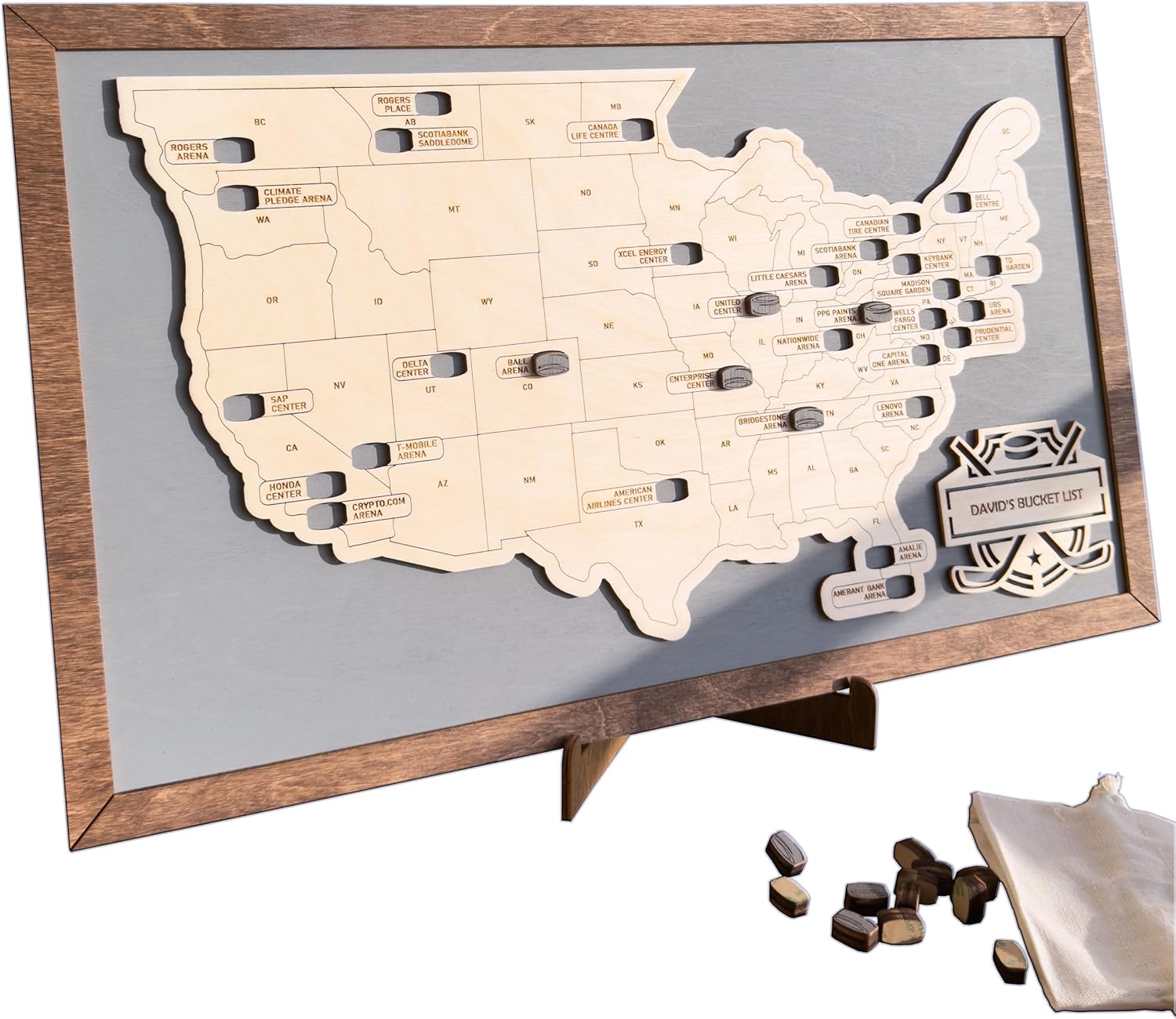 Football Stadium Bucket List - Personalized Wooden American Football Stadium Tracker Map - Custom Travel Map - Unique Gift for Football Fans - Image 8